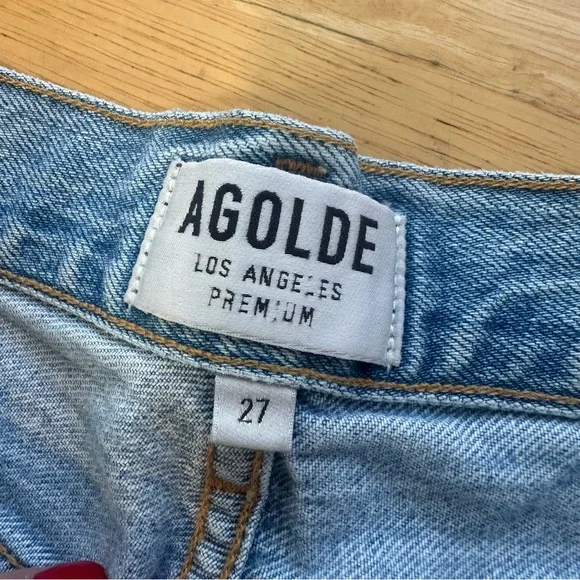 AGOLDE Jeans Size 27 Riley Cropped High Rise Straight Leg Button Fly Organic - Picture 4 of 11